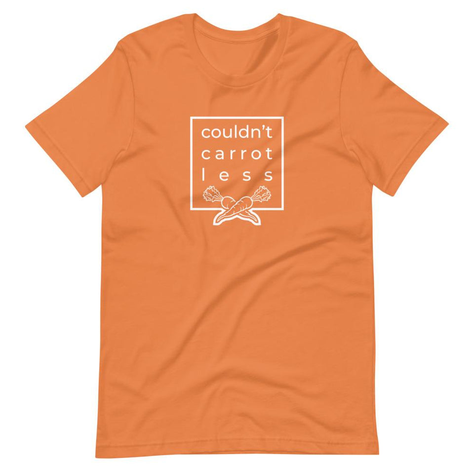 Couldn't Carrot Less | Unisex Cotton Crew | Various Colors | Dietitian T Shirt | neRD Clothing Company | Burnt Orange