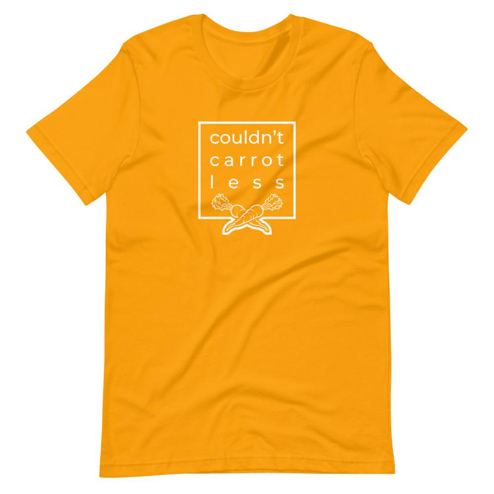 Couldn't Carrot Less | Unisex Cotton Crew | Various Colors | Dietitian T Shirt | neRD Clothing Company | Gold