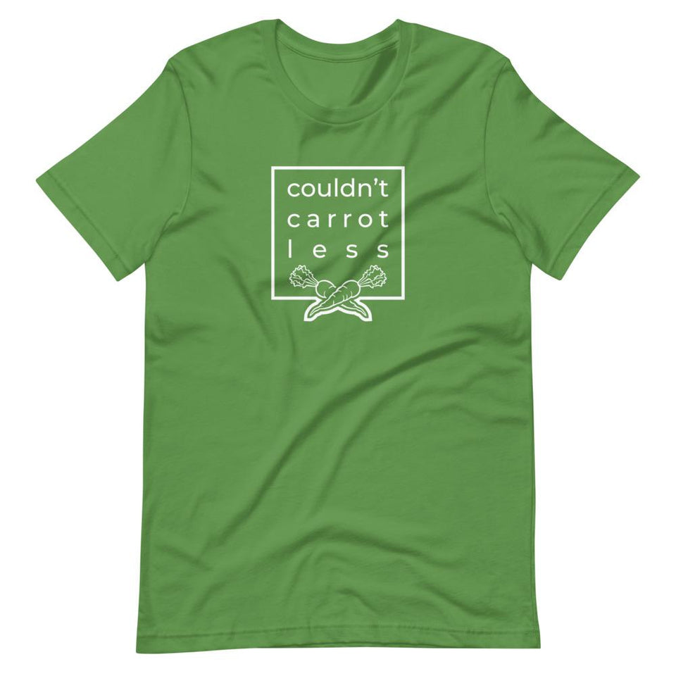 Couldn't Carrot Less | Unisex Cotton Crew | Various Colors | Dietitian T Shirt | neRD Clothing Company | Leaf