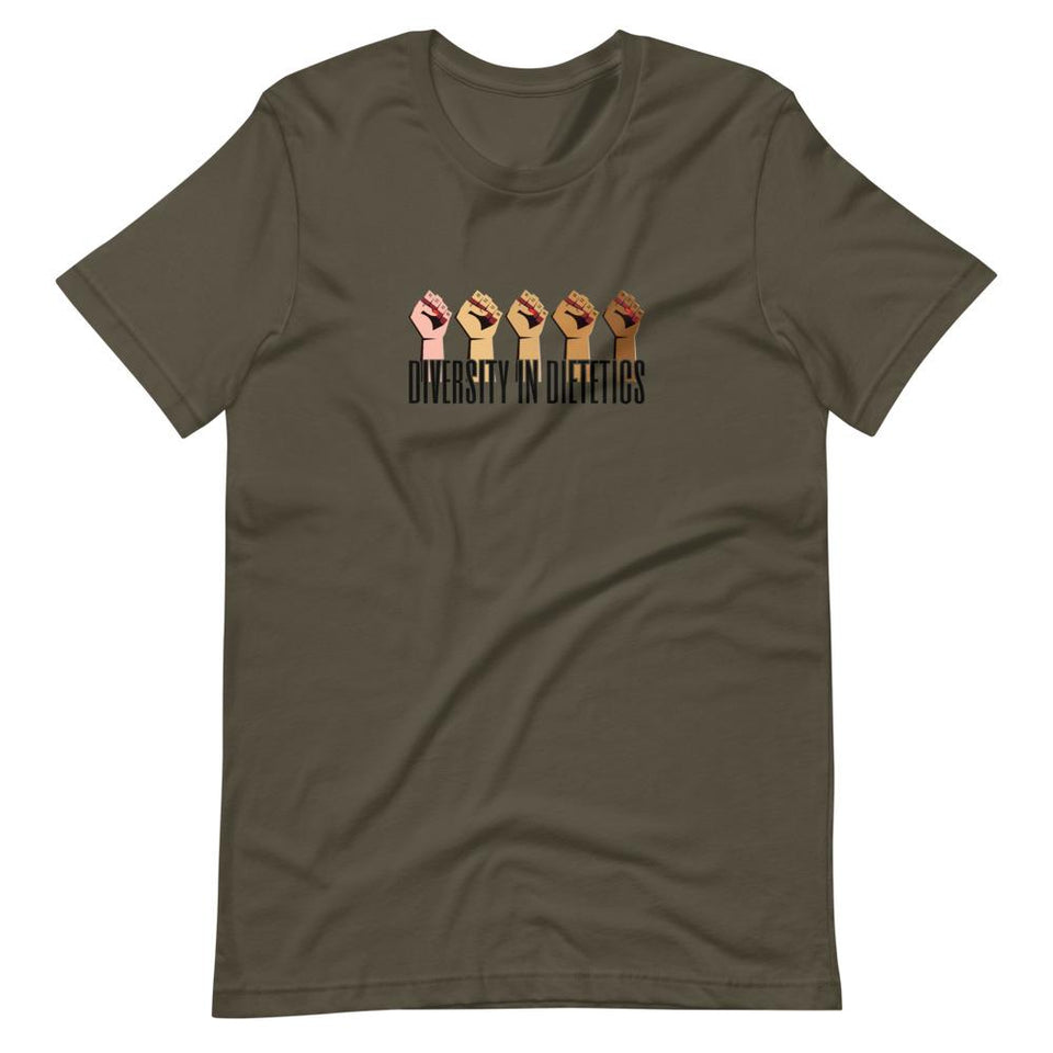 Diversity in Dietetics | Unisex Cotton Crew | Various Colors | Dietitian T Shirt | neRD Clothing Company | Army