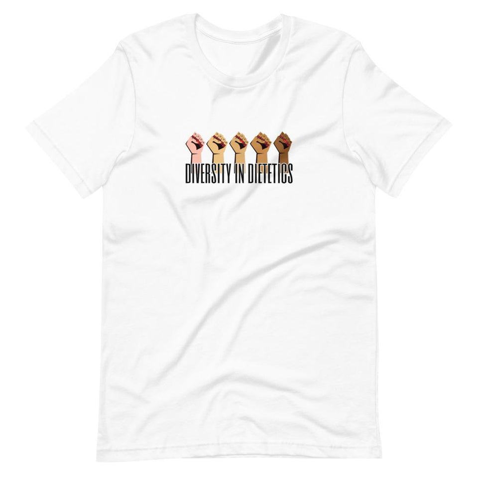 Diversity in Dietetics | Unisex Cotton Crew | Various Colors | Dietitian T Shirt | neRD Clothing Company | White