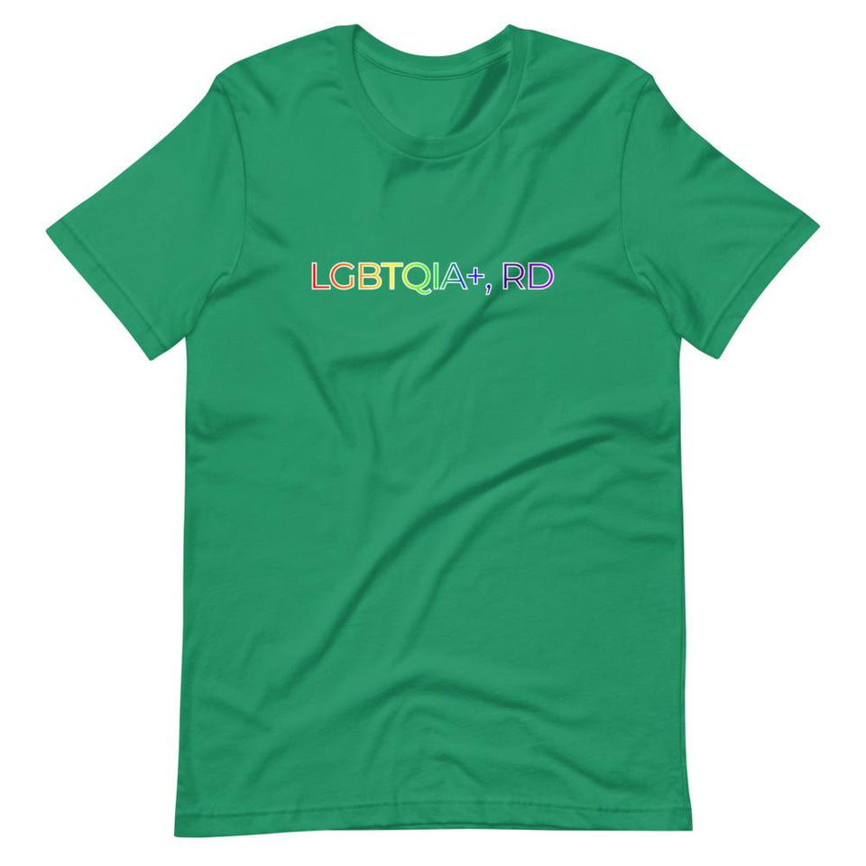 LGBTQIA+, RD | Unisex Cotton Crew | Various Colors | Dietitian T Shirt | neRD Clothing Company | Kelly