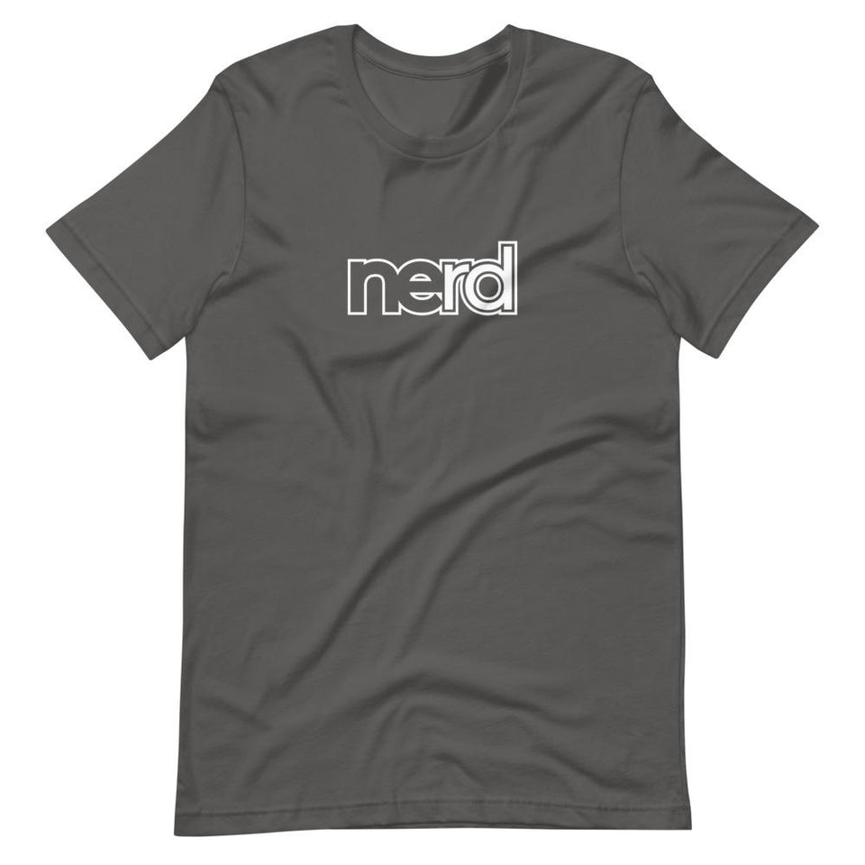 neRD Logo White | Unisex Cotton Crew | Shades of Gray | Dietitian T Shirt | neRD Clothing Company | Asphalt