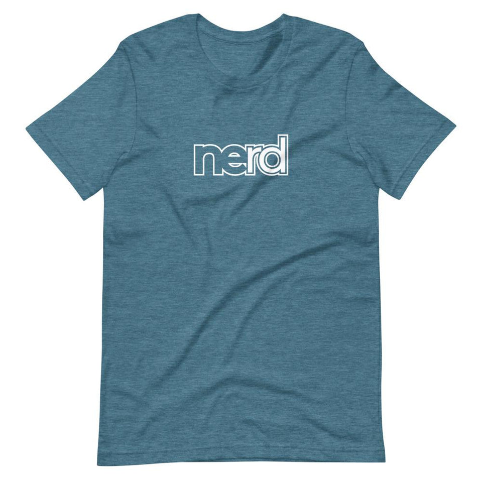 neRD Logo White | Unisex Cotton Crew | Various Heather Colors | Dietitian T Shirt | neRD Clothing Company | Heather Deep Teal