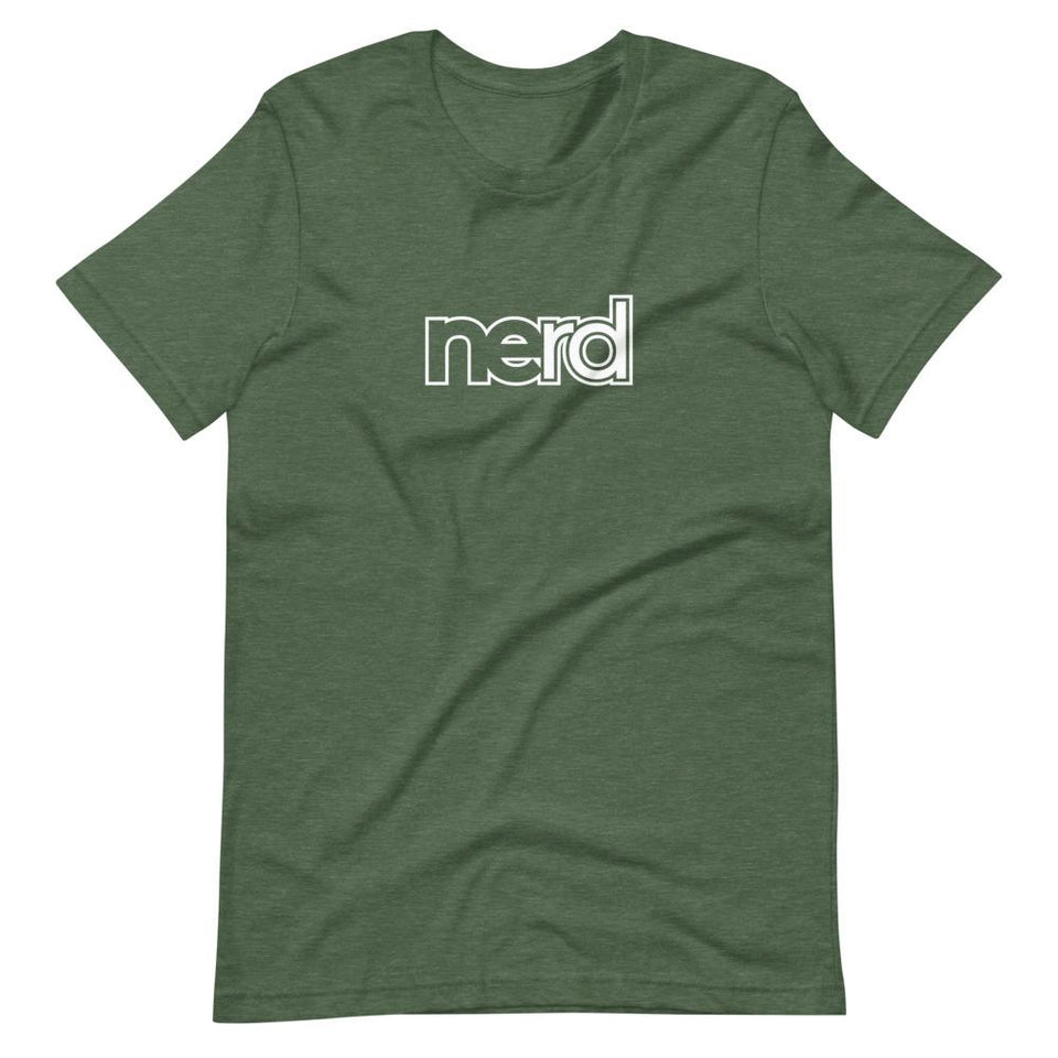 neRD Logo White | Unisex Cotton Crew | Various Heather Colors | Dietitian T Shirt | neRD Clothing Company | Heather Forest