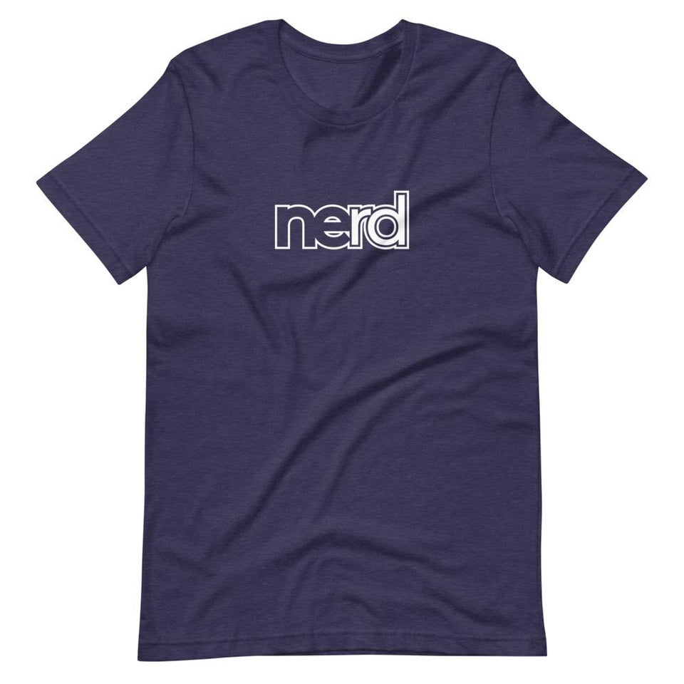 neRD Logo White | Unisex Cotton Crew | Various Heather Colors | Dietitian T Shirt | neRD Clothing Company | Heather Midnight Navy