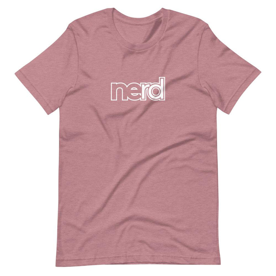 neRD Logo White | Unisex Cotton Crew | Various Heather Colors | Dietitian T Shirt | neRD Clothing Company | Heather Orchid