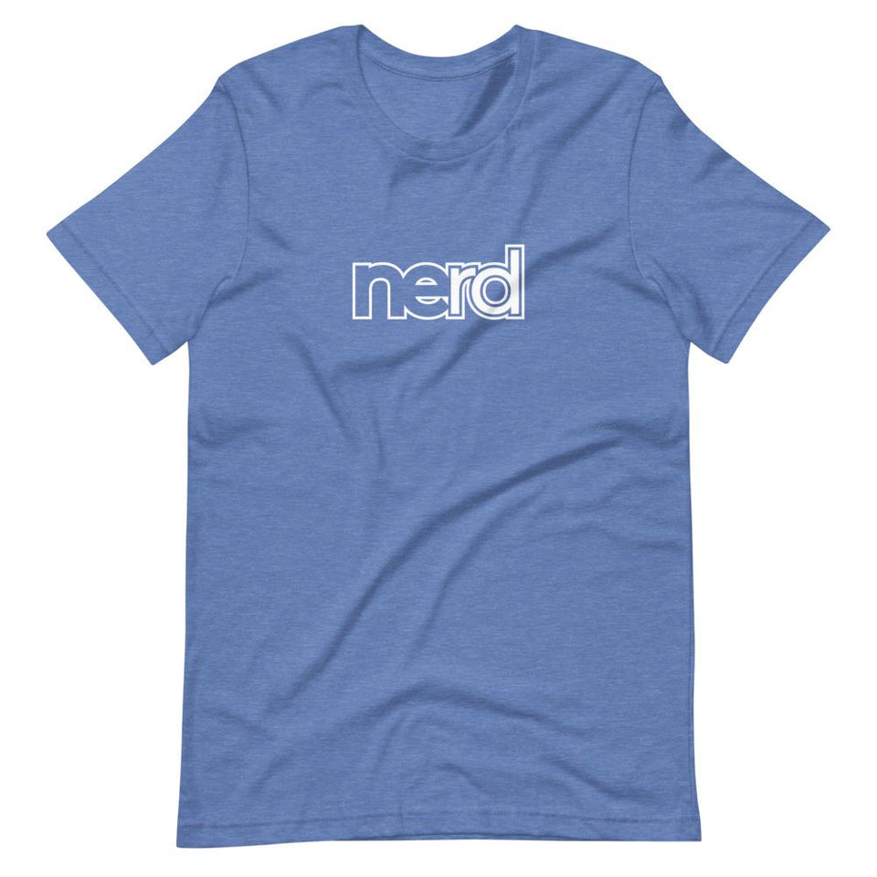 neRD Logo White | Unisex Cotton Crew | Various Heather Colors | Dietitian T Shirt | neRD Clothing Company | Heather True Royal