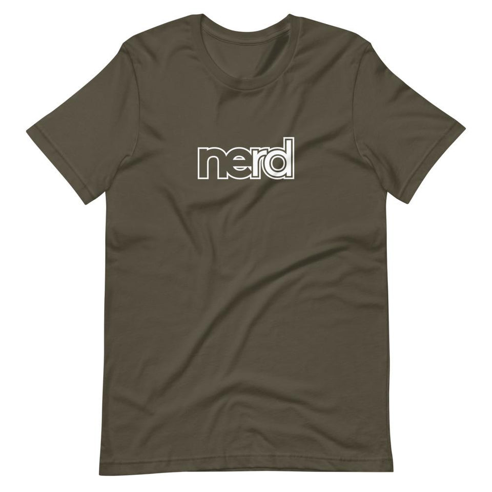neRD Logo White | Unisex Cotton Crew | Various Solid Colors | Dietitian T Shirt | neRD Clothing Company | Army