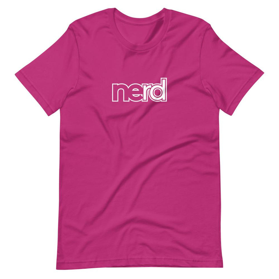 neRD Logo White | Unisex Cotton Crew | Various Solid Colors | Dietitian T Shirt | neRD Clothing Company | Berry