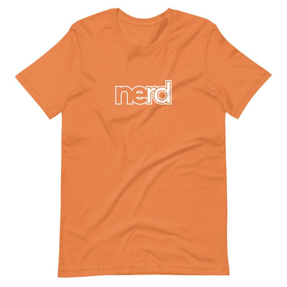 neRD Logo White | Unisex Cotton Crew | Various Solid Colors | Dietitian T Shirt | neRD Clothing Company | Burnt Orange