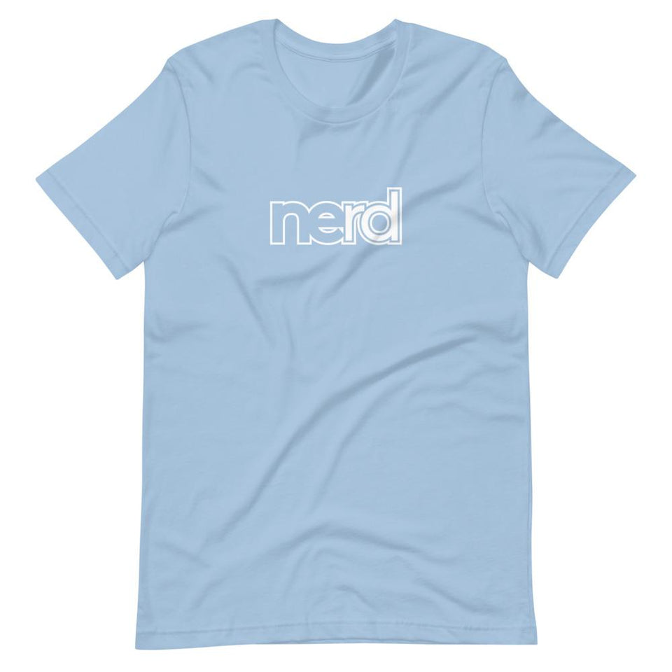 neRD Logo White | Unisex Cotton Crew | Various Solid Colors | Dietitian T Shirt | neRD Clothing Company | Light Blue