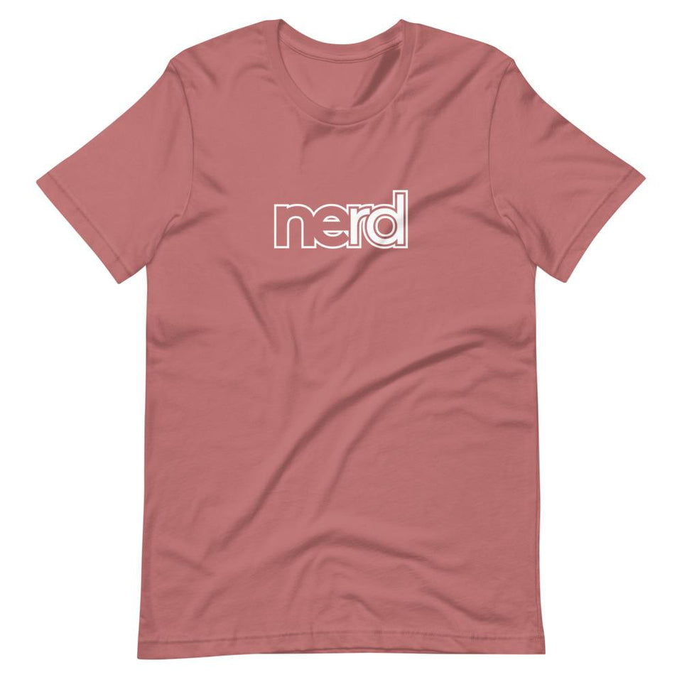 neRD Logo White | Unisex Cotton Crew | Various Solid Colors | Dietitian T Shirt | neRD Clothing Company | Mauve