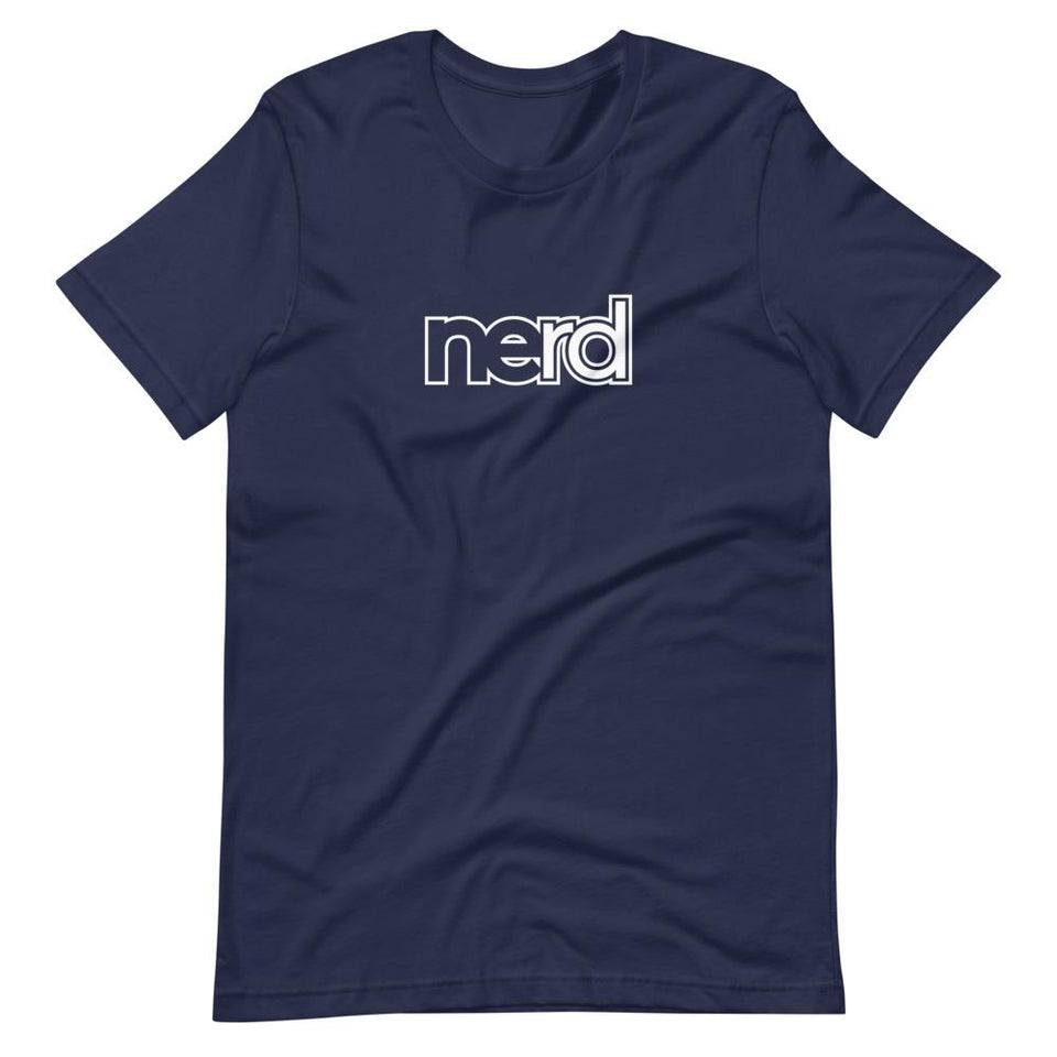 neRD Logo White | Unisex Cotton Crew | Various Solid Colors | Dietitian T Shirt | neRD Clothing Company | Navy