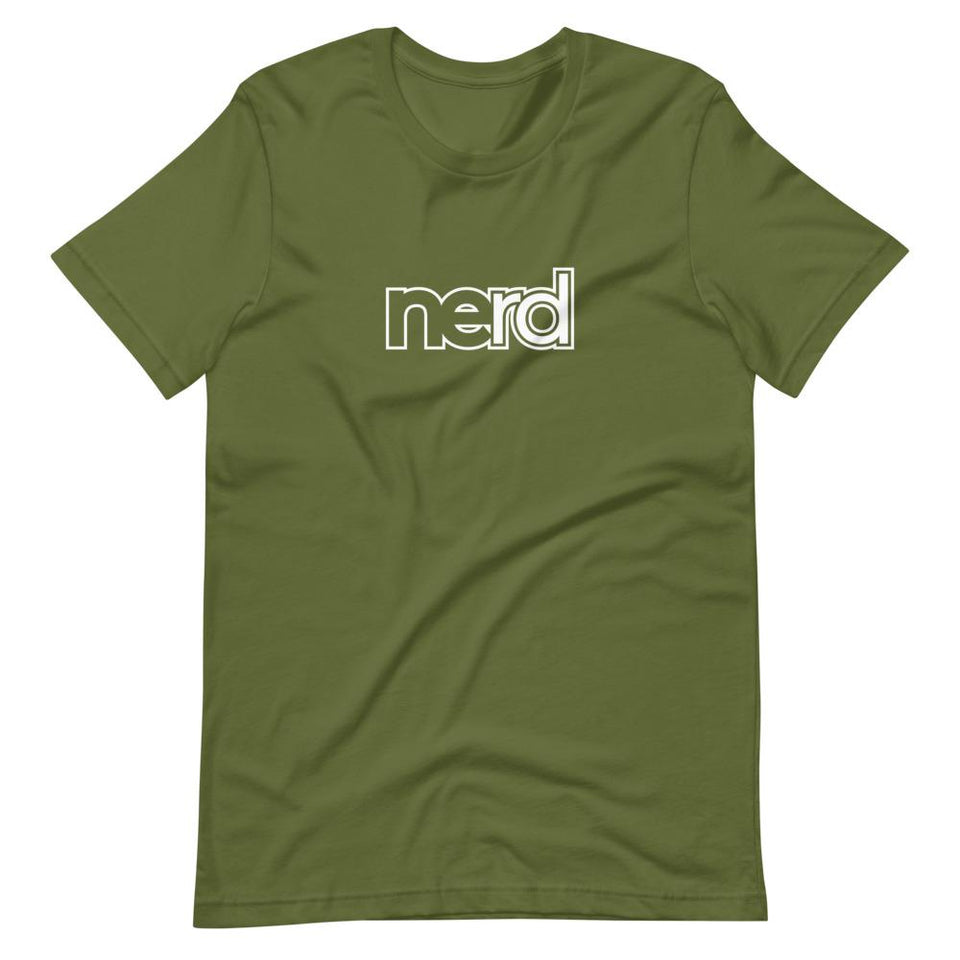 neRD Logo White | Unisex Cotton Crew | Various Solid Colors | Dietitian T Shirt | neRD Clothing Company | Olive
