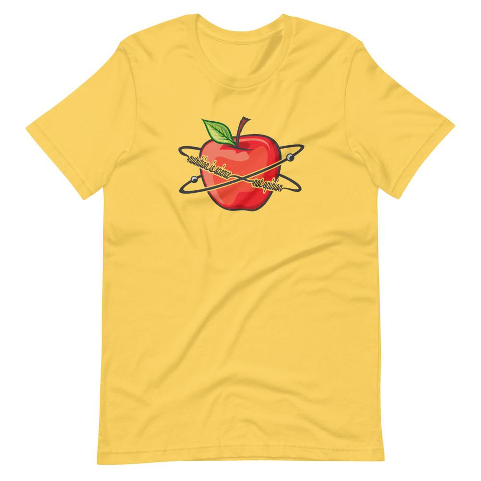 Nutrition is Science | Unisex Cotton Crew | Various Colors | Dietitian T Shirt | neRD Clothing Company | Yellow