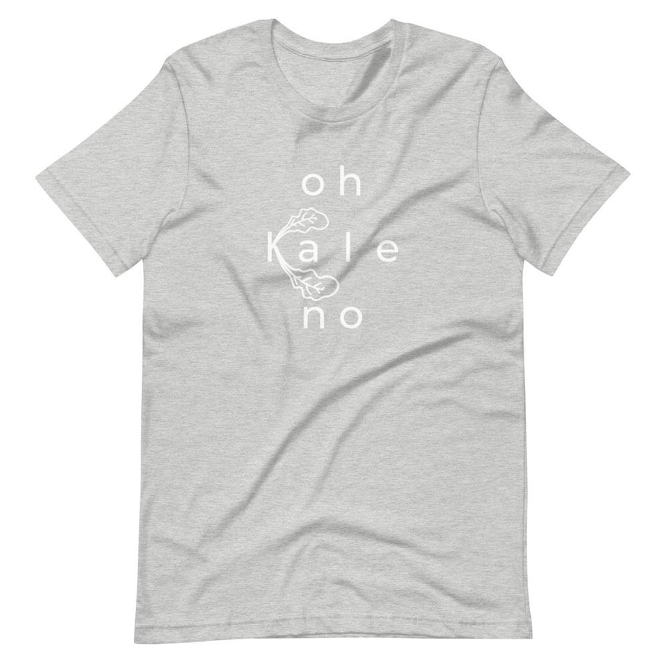 Oh Kale No | Unisex Cotton Crew | Shades of Gray | Dietitian T Shirt | neRD Clothing Company | Athletic Heather