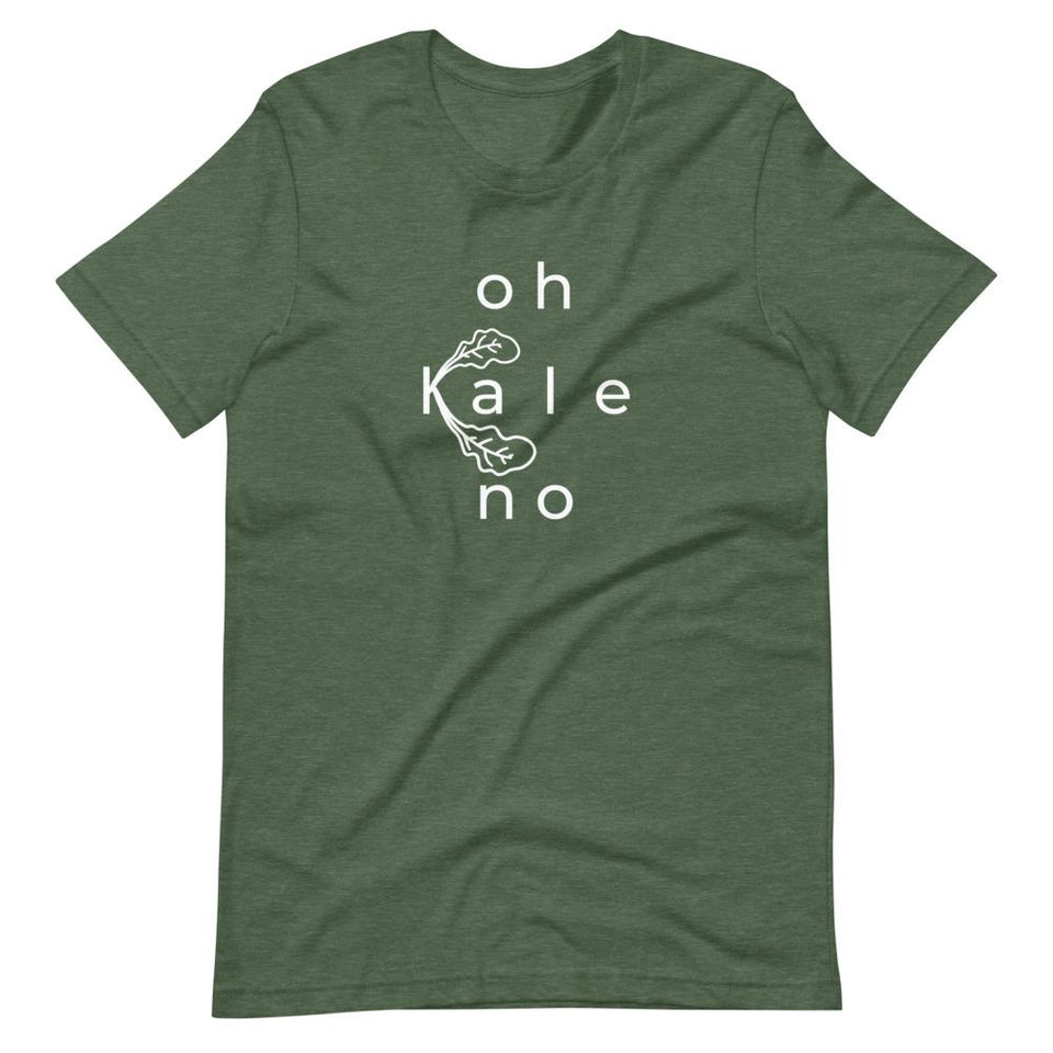 Oh Kale No | Unisex Cotton Crew | Various Colors | Dietitian T Shirt | neRD Clothing Company | Heather Forest