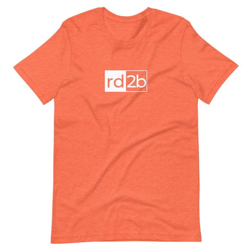 RD2B Block | Unisex Cotton Crew | Various Heather Colors | Dietitian T Shirt | neRD Clothing Company | Heather Orange