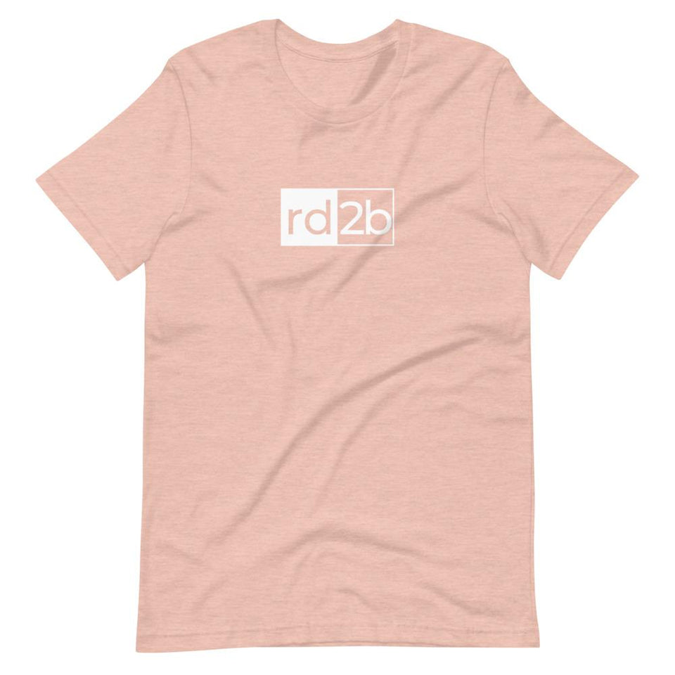 RD2B Block | Unisex Cotton Crew | Various Heather Colors | Dietitian T Shirt | neRD Clothing Company | Heather Prism Peach