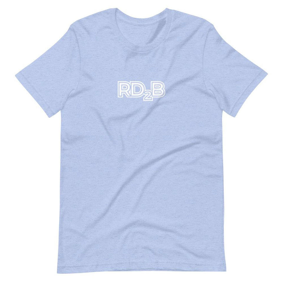 RD2B Contour | Unisex Cotton Crew | Various Heather Colors | Dietitian T Shirt | neRD Clothing Company | Heather Blue