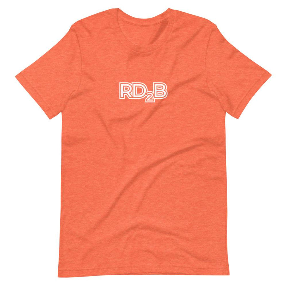 RD2B Contour | Unisex Cotton Crew | Various Heather Colors | Dietitian T Shirt | neRD Clothing Company | Heather Orange