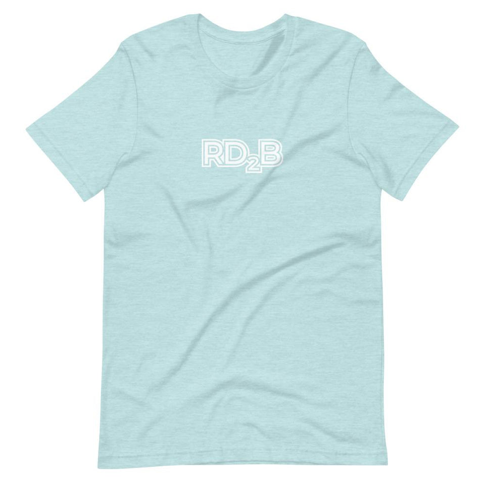 RD2B Contour | Unisex Cotton Crew | Various Heather Colors | Dietitian T Shirt | neRD Clothing Company | Heather Prism Ice Blue