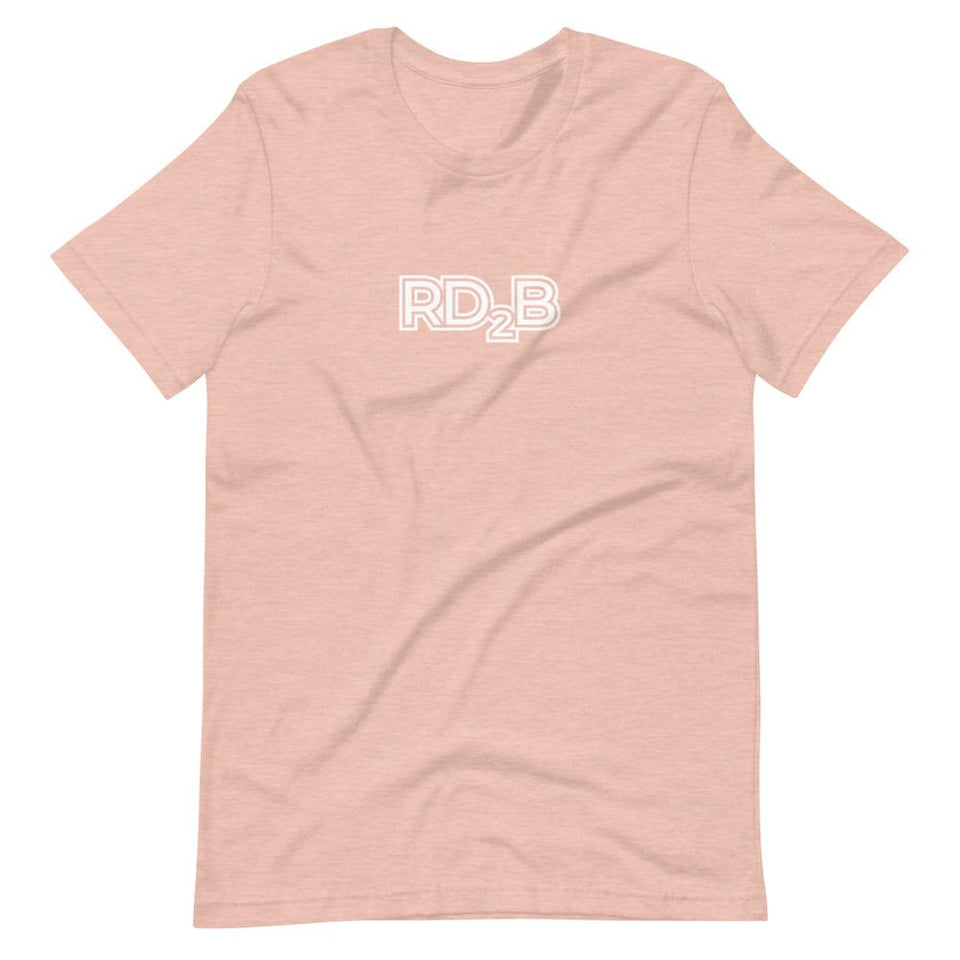 RD2B Contour | Unisex Cotton Crew | Various Heather Colors | Dietitian T Shirt | neRD Clothing Company | Heather Prism Peach