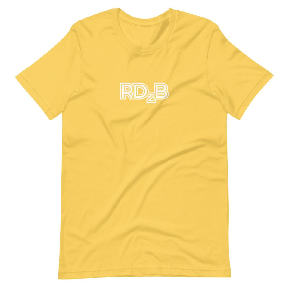 RD2B Contour | Unisex Cotton Crew | Various Solid Colors | Dietitian T Shirt | neRD Clothing Company | Yellow