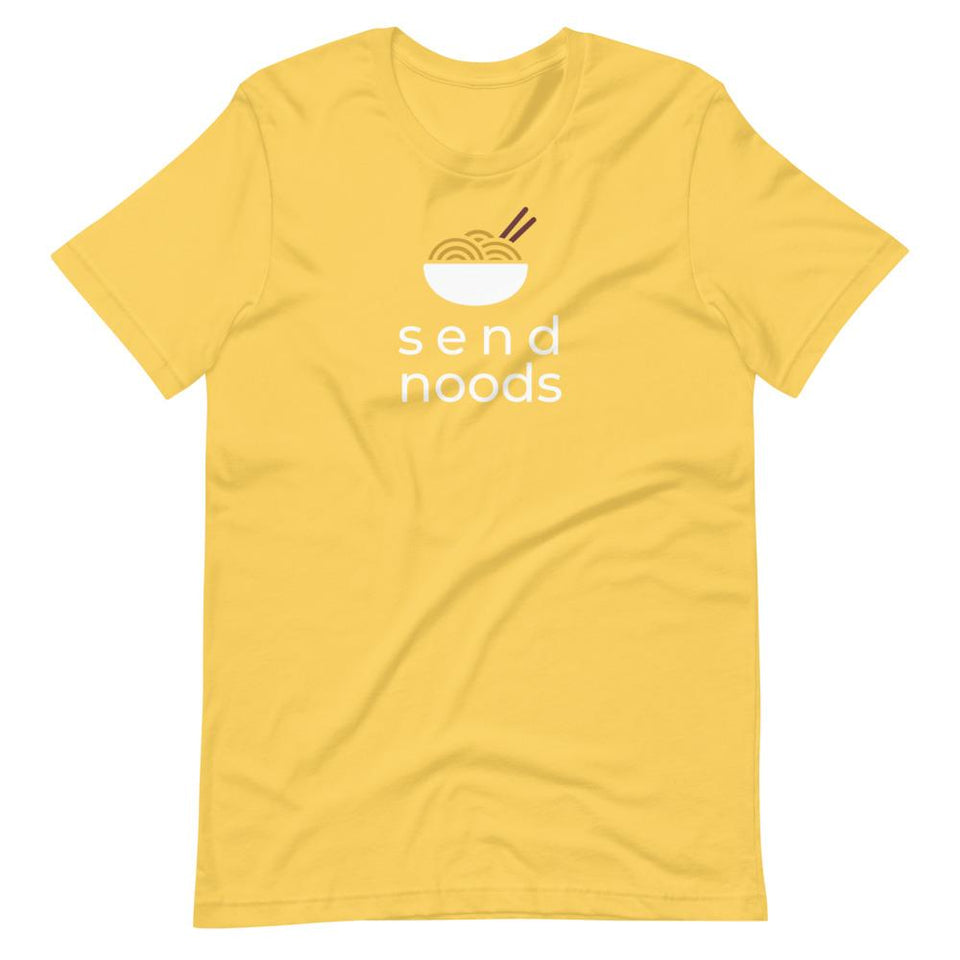 Send Noods Colorways | Unisex Cotton Crew | Various Colors | Dietitian T Shirt | neRD Clothing Company | Yellow