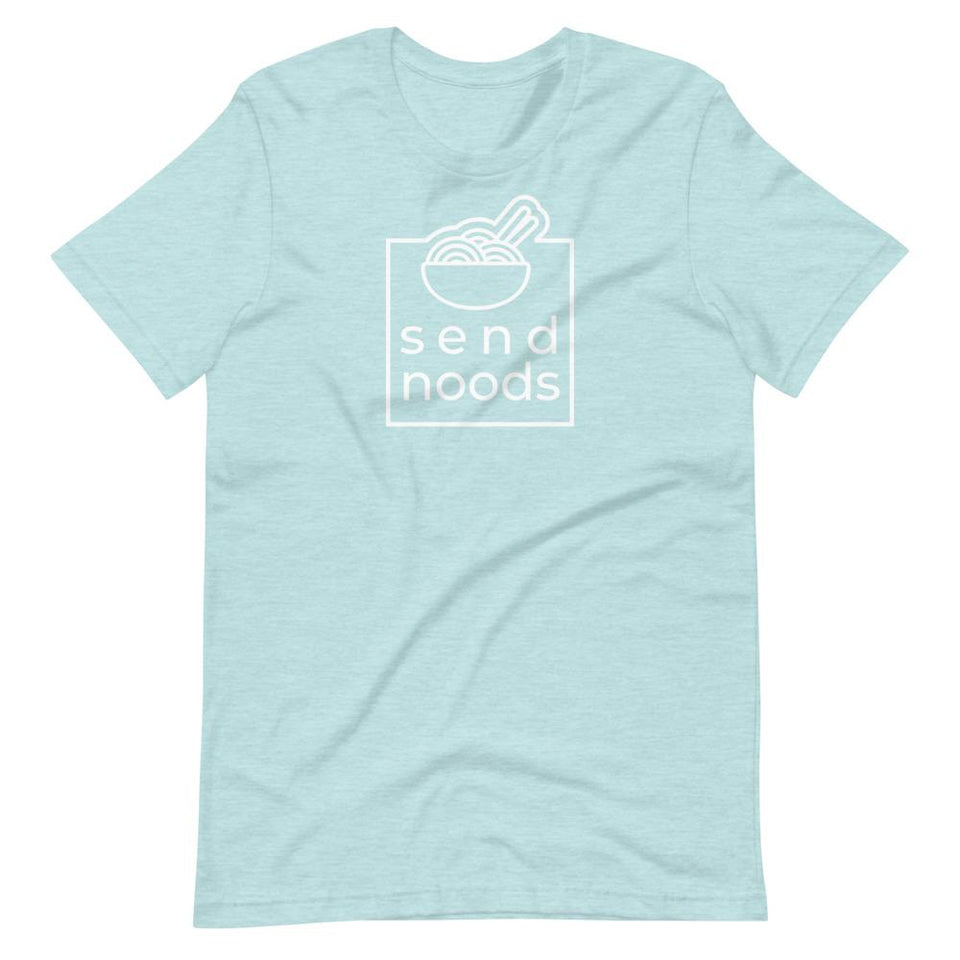 Send Noods | Unisex Cotton Crew | Various Heather Colors | Dietitian T Shirt | neRD Clothing Company | Heather Prism Ice Blue
