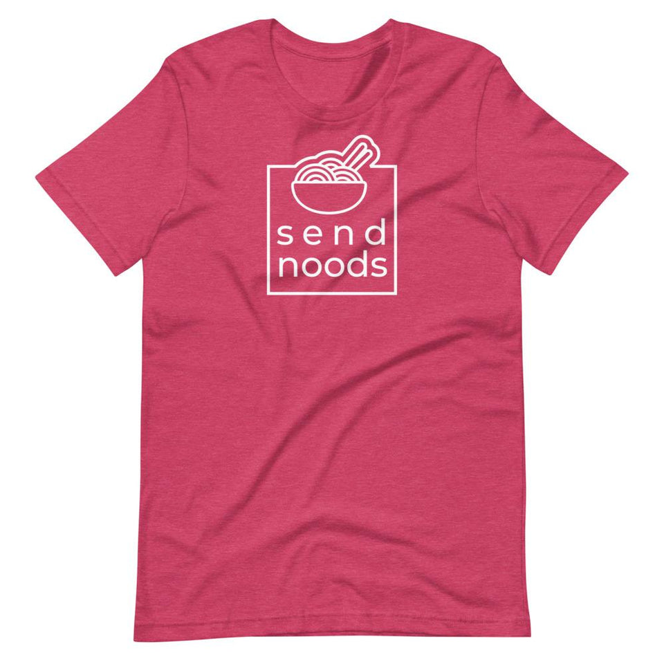 Send Noods | Unisex Cotton Crew | Various Heather Colors | Dietitian T Shirt | neRD Clothing Company | Heather Raspberry