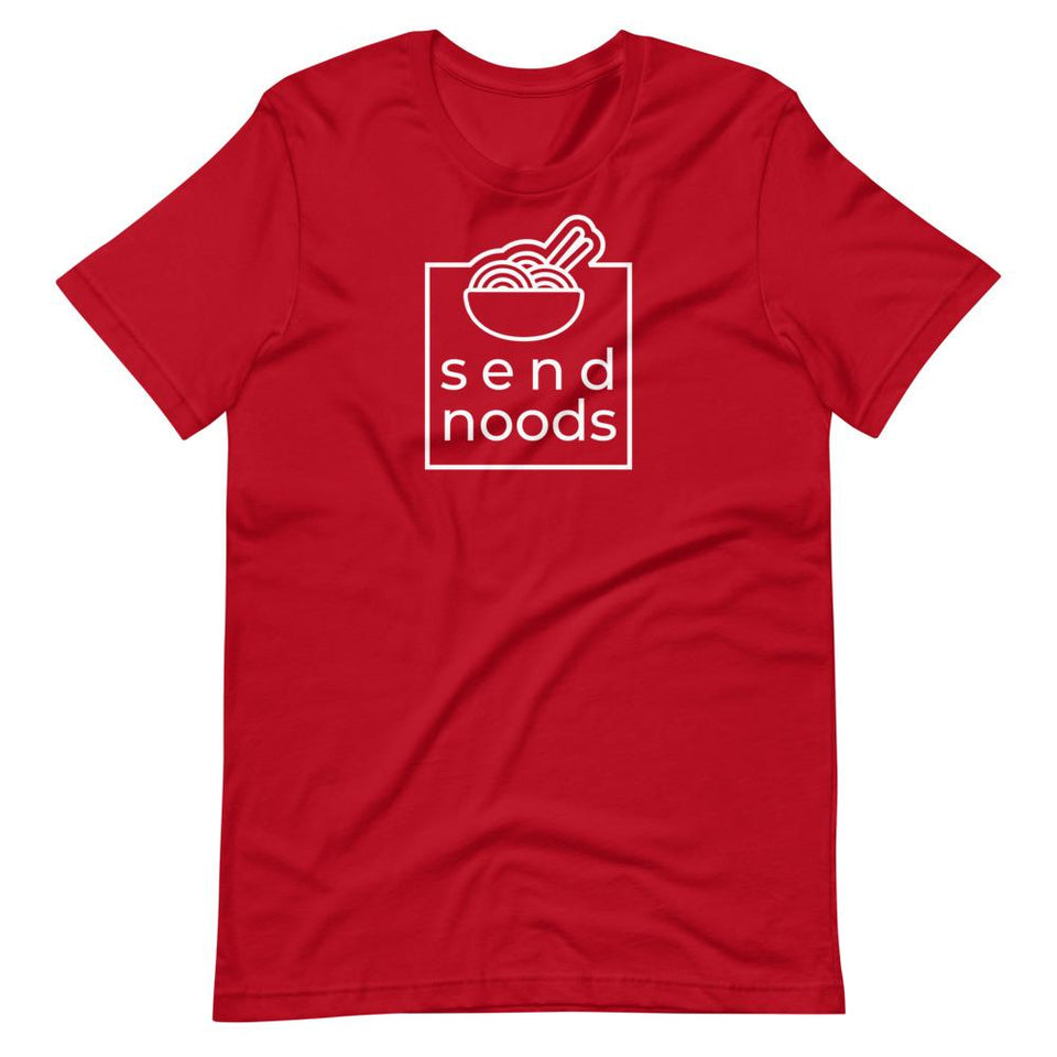 Send Noods | Unisex Cotton Crew | Various Solid Colors | Dietitian T Shirt | neRD Clothing Company | Red