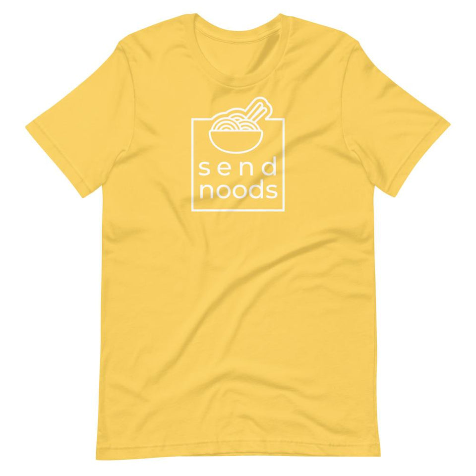Send Noods | Unisex Cotton Crew | Various Solid Colors | Dietitian T Shirt | neRD Clothing Company | Yellow