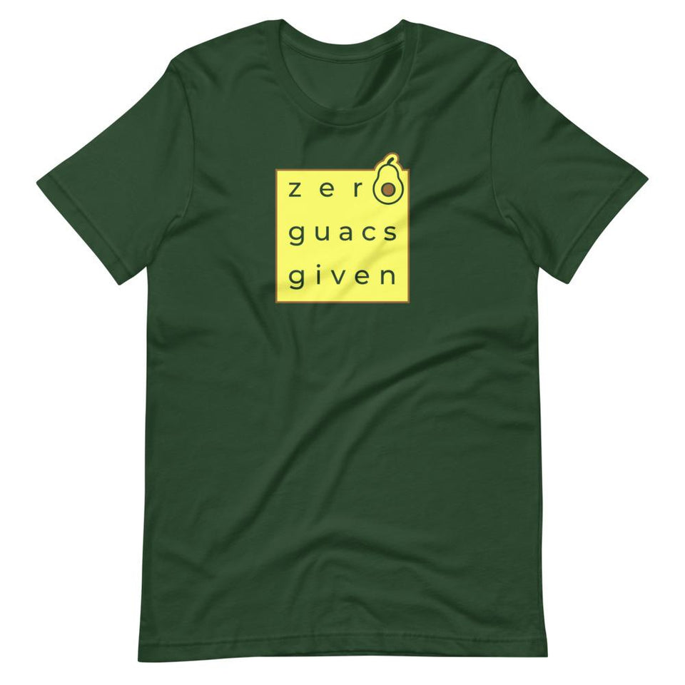 Zero Guacs Given Colorways | Unisex Cotton Crew | Various Colors | Dietitian T Shirt | neRD Clothing Company | Forest