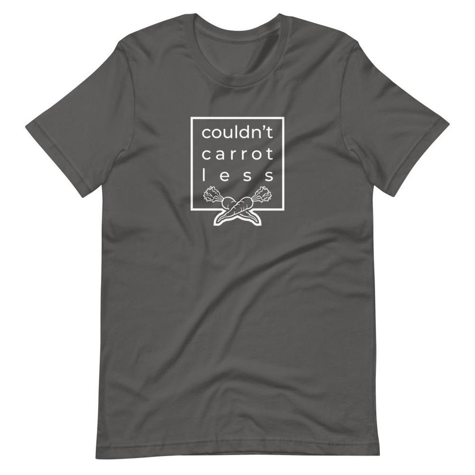 Couldn't Carrot Less | Unisex Cotton Crew | Shades of Gray | Dietitian T Shirt | neRD Clothing Company | Asphalt