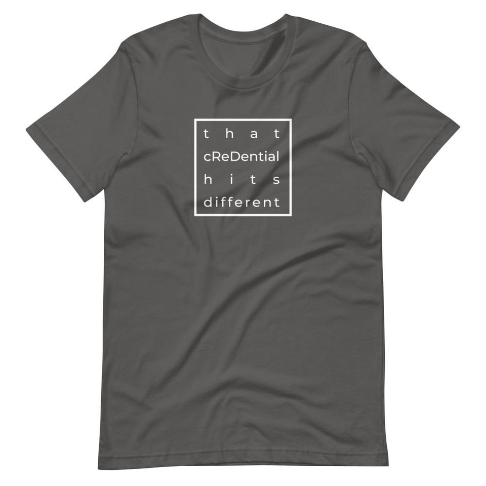 Dietitians Hit Different | Unisex Cotton Crew | Shades of Gray | Dietitian T Shirt | neRD Clothing Company | Asphalt