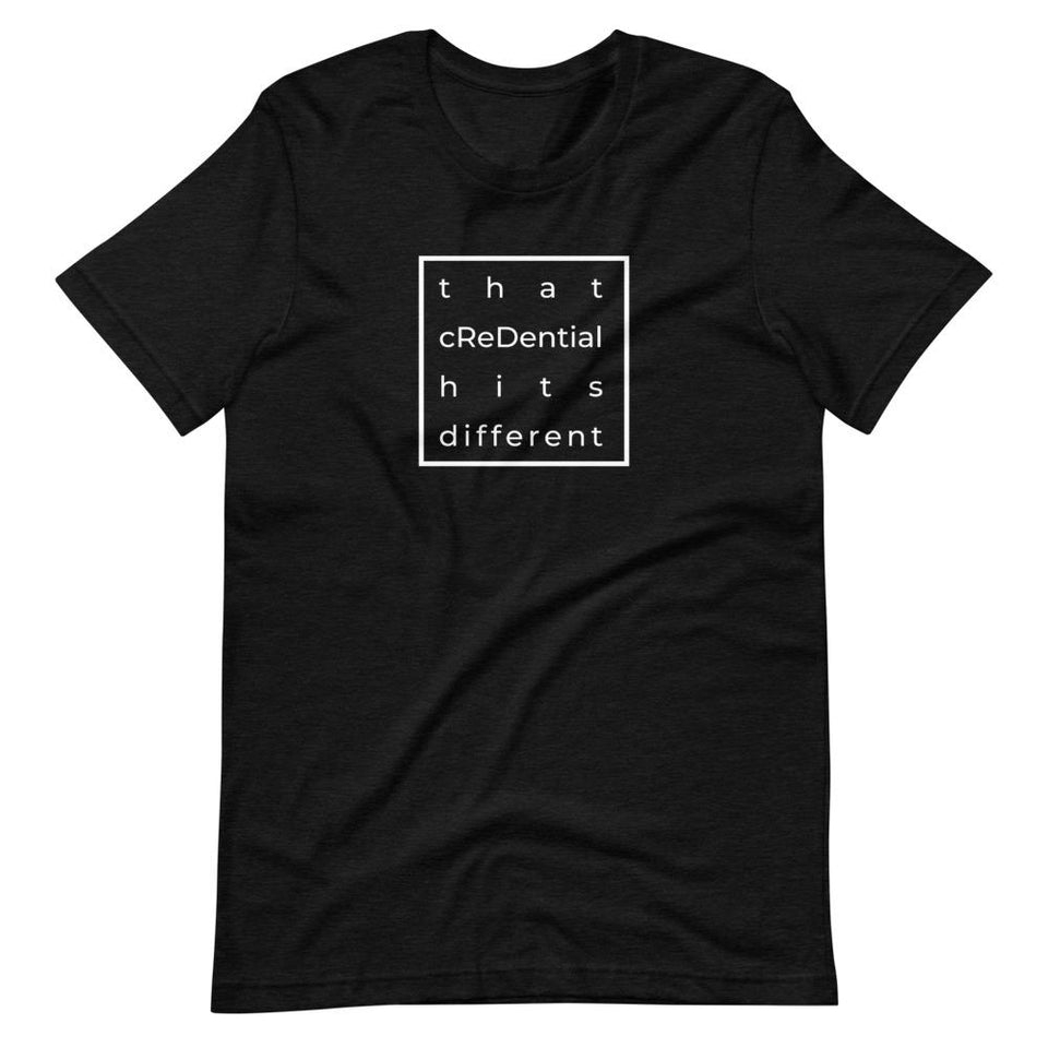 Dietitians Hit Different | Unisex Cotton Crew | Shades of Gray | Dietitian T Shirt | neRD Clothing Company | Black Heather