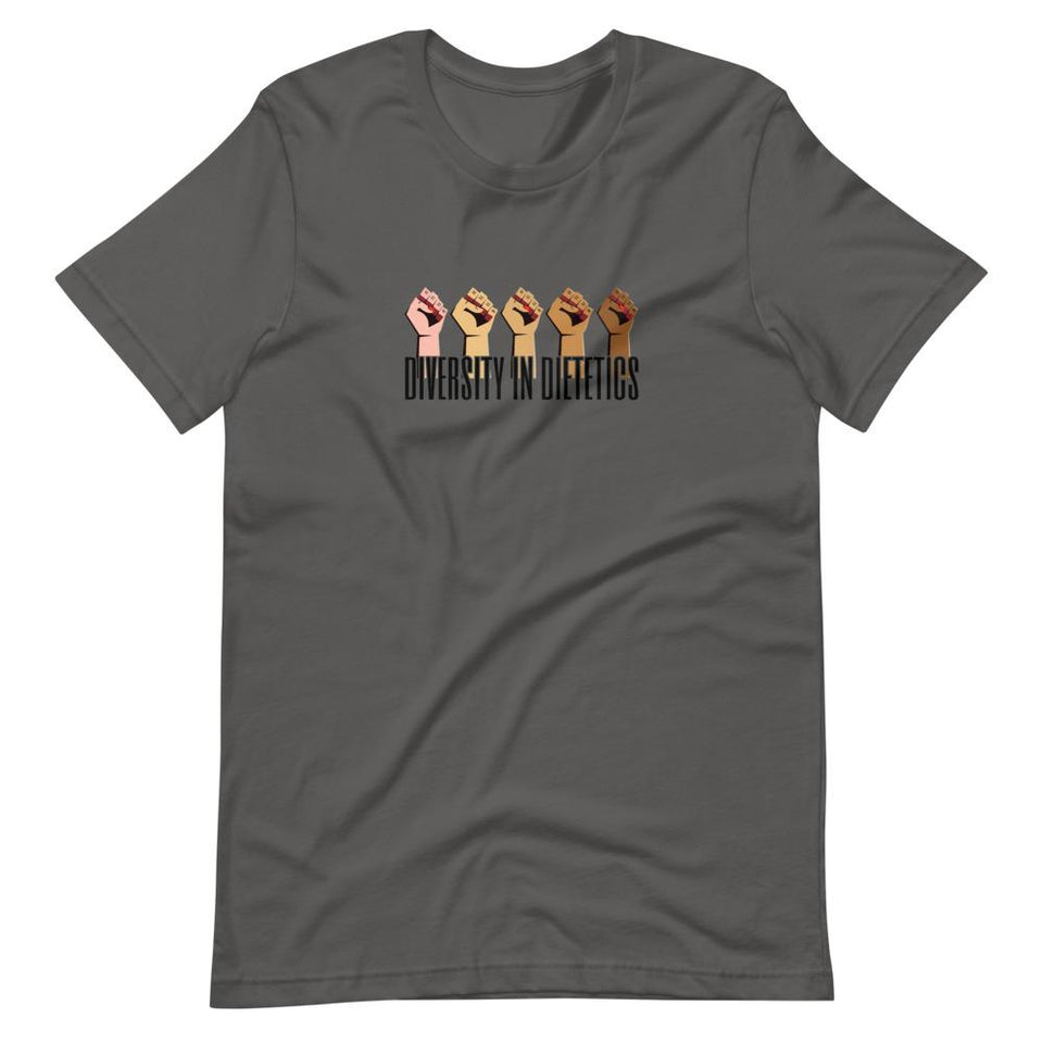 Diversity in Dietetics | Unisex Cotton Crew | Various Colors | Dietitian T Shirt | neRD Clothing Company | Asphalt