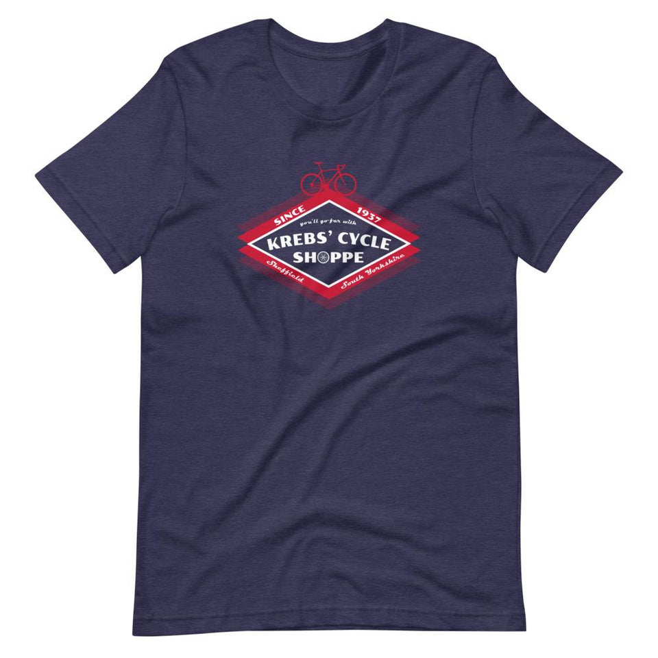 Krebs' Cycle Shoppe | Unisex Cotton Crew | Heather Midnight Navy | Dietitian T Shirt | neRD Clothing Company | XS