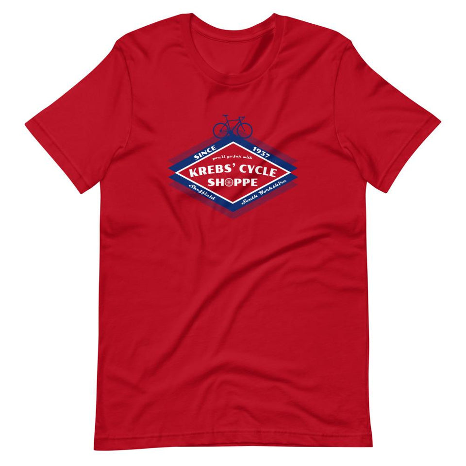 Krebs' Cycle Shoppe | Unisex Cotton Crew | Red | Dietitian T Shirt | neRD Clothing Company | S