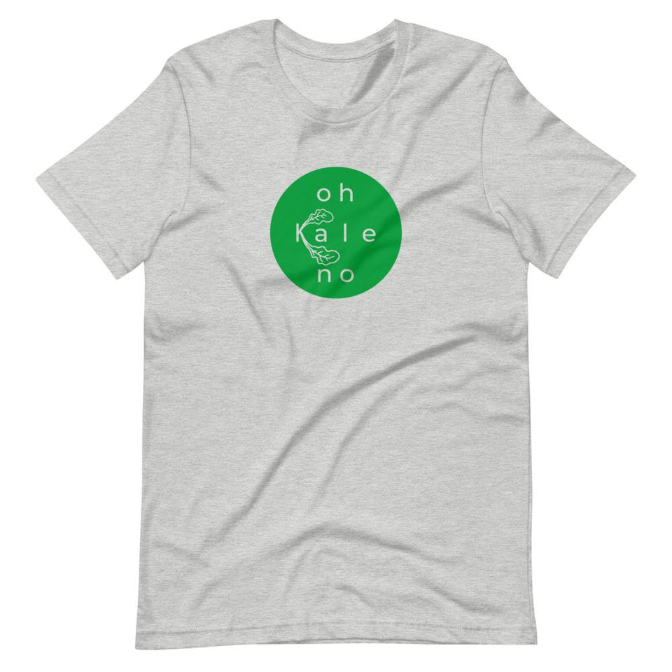 Oh Kale No Colorways | Unisex Cotton Crew | Shades of Gray | Dietitian T Shirt | neRD Clothing Company | Athletic Heather