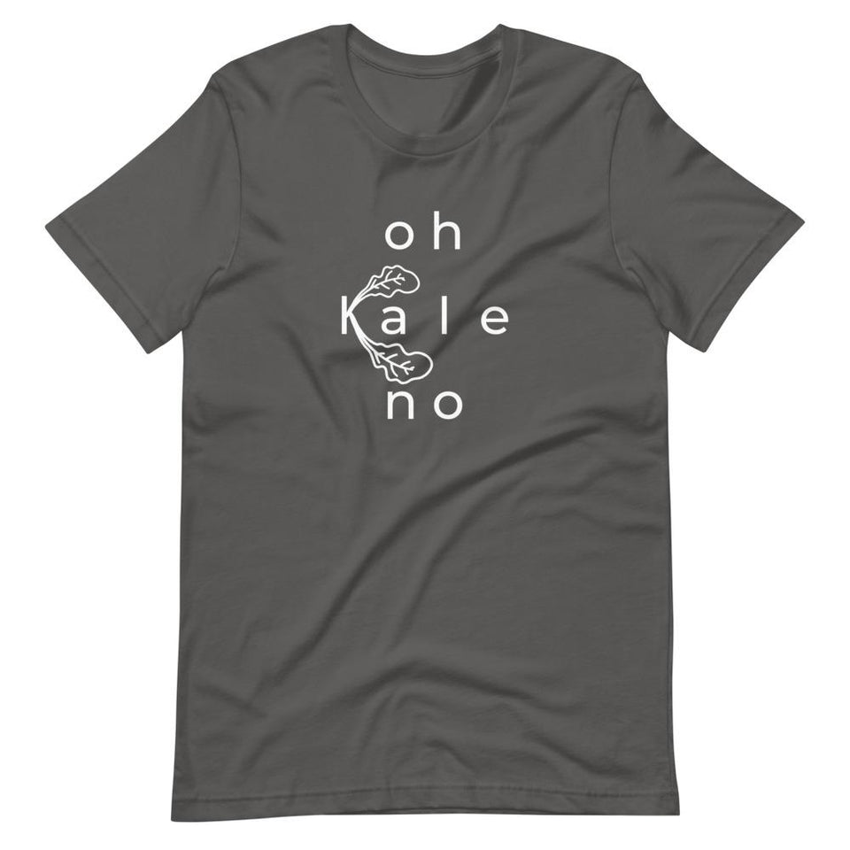 Oh Kale No | Unisex Cotton Crew | Shades of Gray | Dietitian T Shirt | neRD Clothing Company | Asphalt