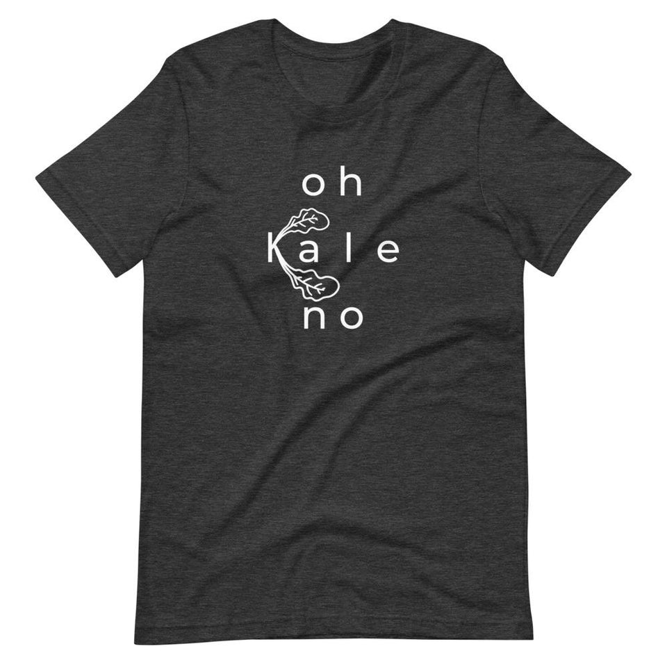 Oh Kale No | Unisex Cotton Crew | Shades of Gray | Dietitian T Shirt | neRD Clothing Company | Dark Grey Heather