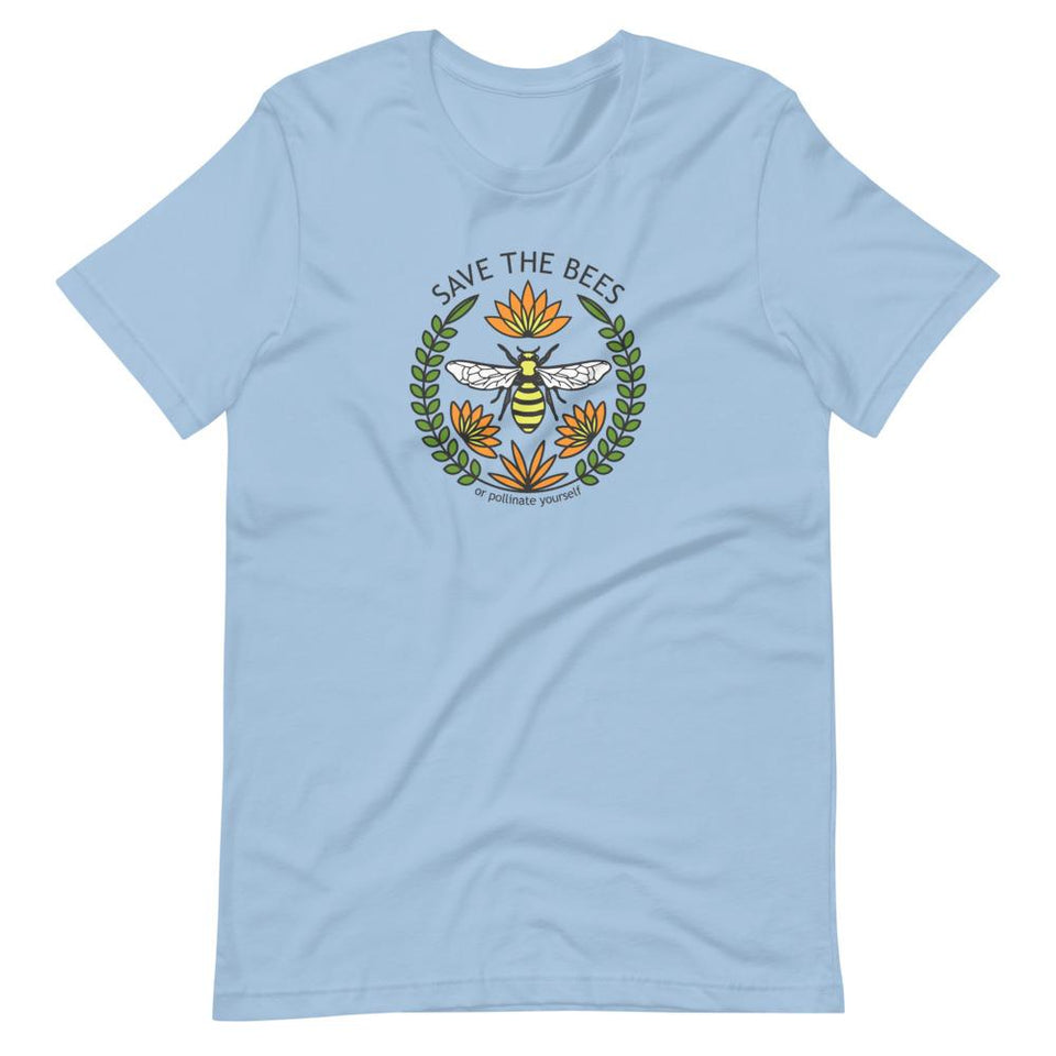Pollinate Yourself Colorways | Unisex Cotton Crew | Various Colors | Dietitian T Shirt | neRD Clothing Company | Light Blue