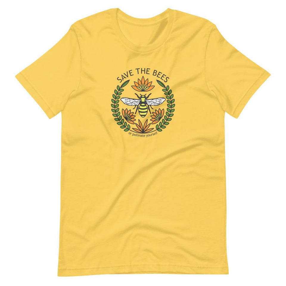 Pollinate Yourself Colorways | Unisex Cotton Crew | Various Colors | Dietitian T Shirt | neRD Clothing Company | Yellow