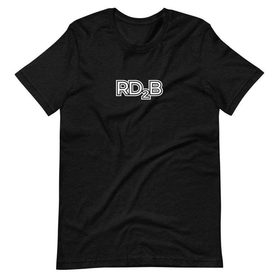 RD2B Contour | Unisex Cotton Crew | Shades of Gray | Dietitian T Shirt | neRD Clothing Company | Black Heather