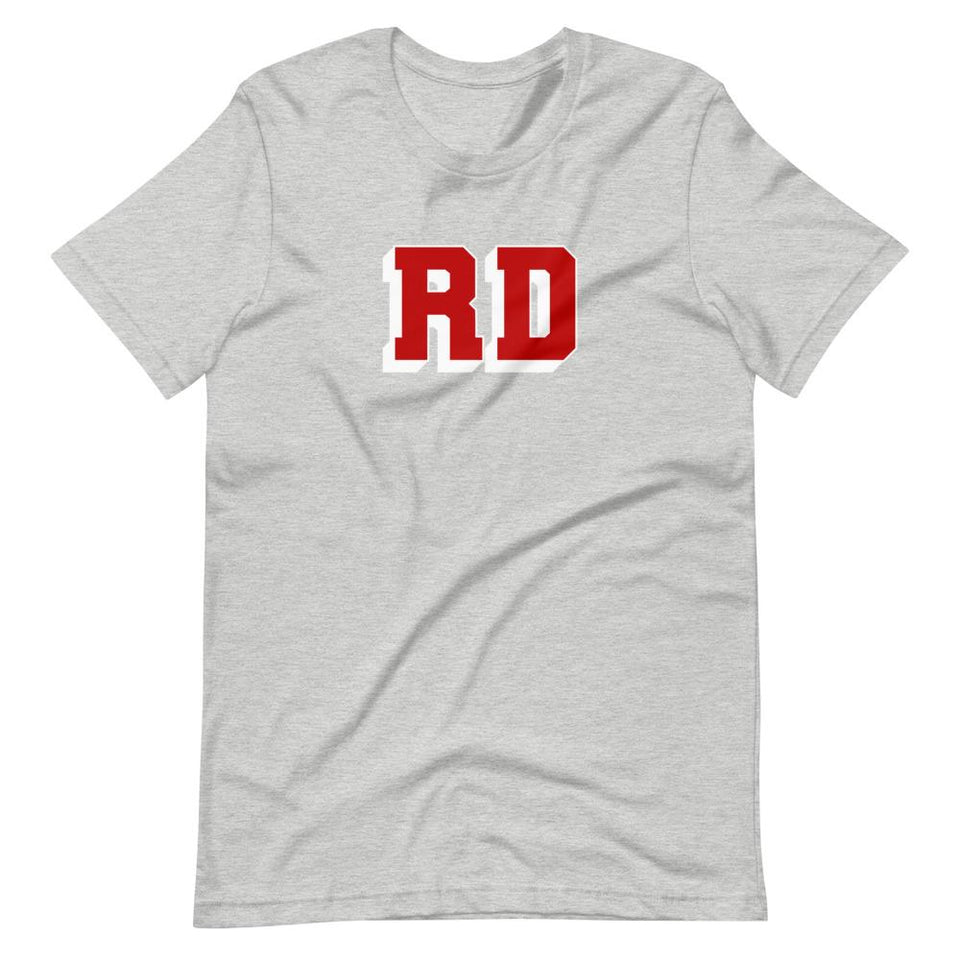 Varsity Dietitian | Unisex Cotton Crew | Athletic Heather | Dietitian T Shirt | neRD Clothing Company | S