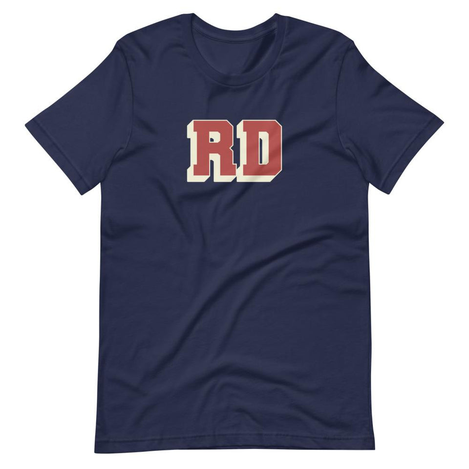 Varsity Dietitian | Unisex Cotton Crew | Navy | Dietitian T Shirt | neRD Clothing Company | XS