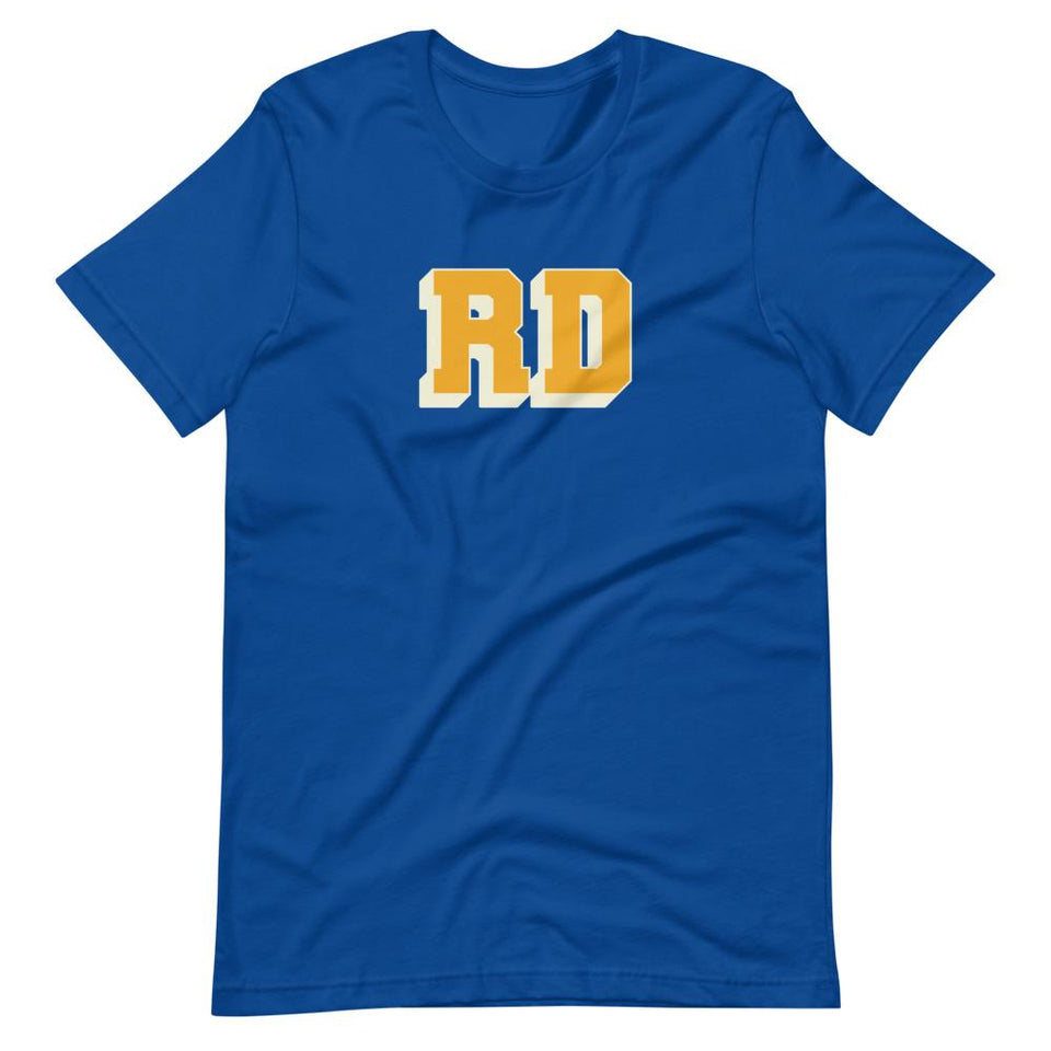 Varsity Dietitian | Unisex Cotton Crew | True Royal | Dietitian T Shirt | neRD Clothing Company | S